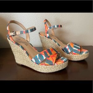 NWOT Unisa Strappy Jute Rope Wedge